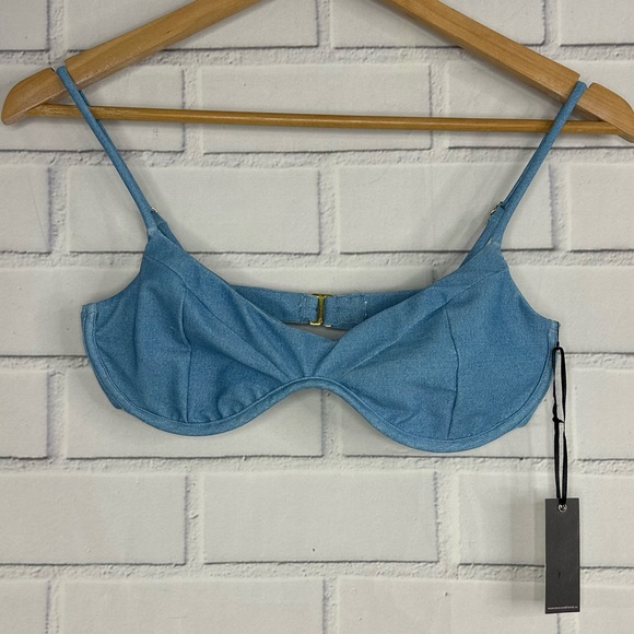 Lovers and Friends denim like bikini top size medium - Picture 1 of 8